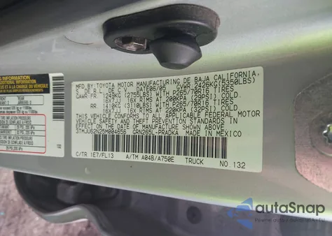 2005 Toyota Tacoma Prerunner V6 из США, поврежденный, VIN 3TMJU62N25M004656